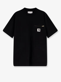 Sacai Men's Cotton Shirt Witht on the Front Black