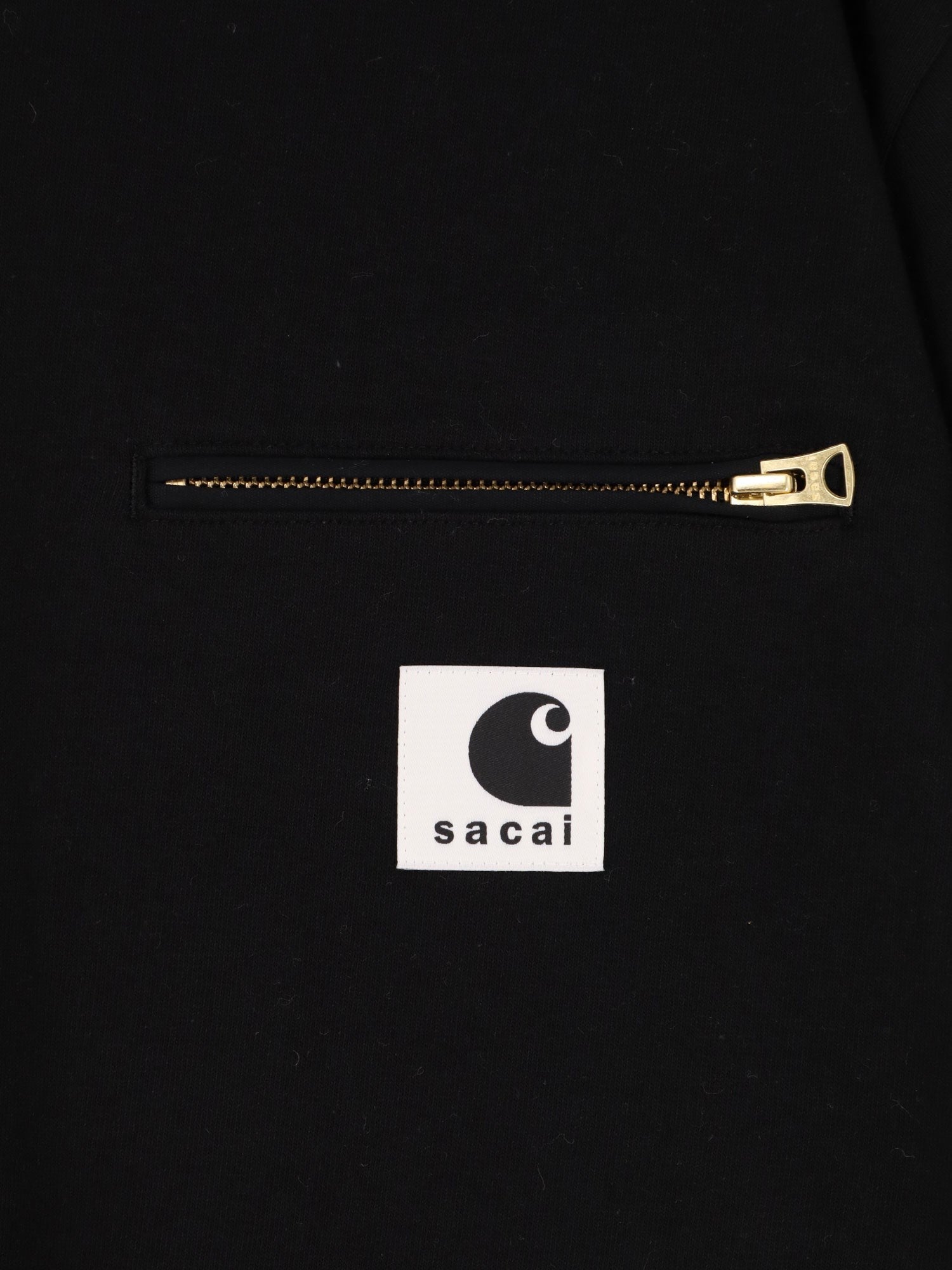 Sacai Men's Cotton Shirt Witht on the Front Black