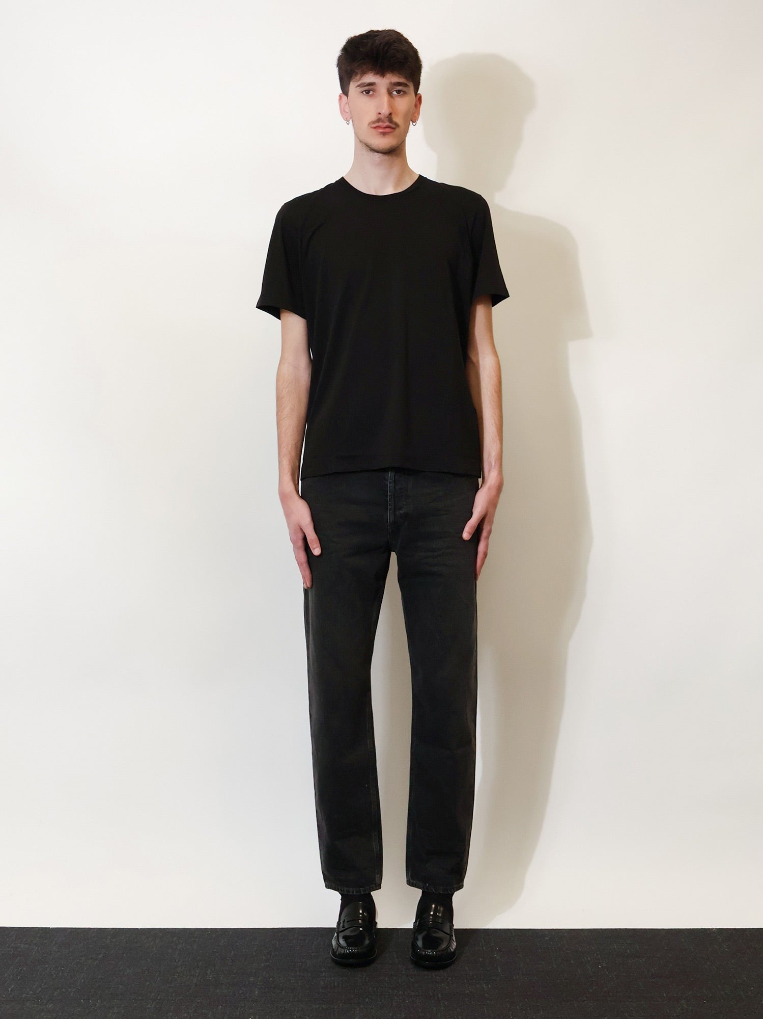 Saint Laurent Men's Cassandre Embroidery Shirt Black