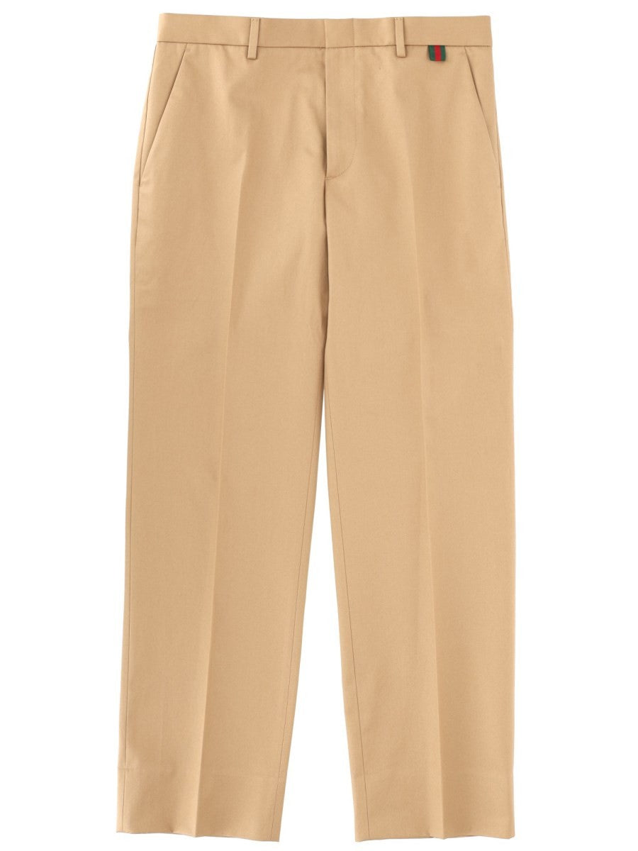 Gucci Men's Cotton Tailored Pants Beige