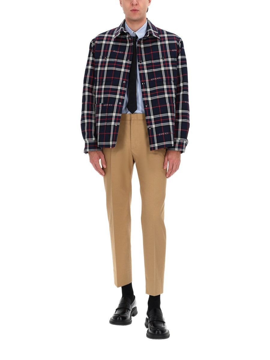 Gucci Men's Cotton Tailored Pants Beige