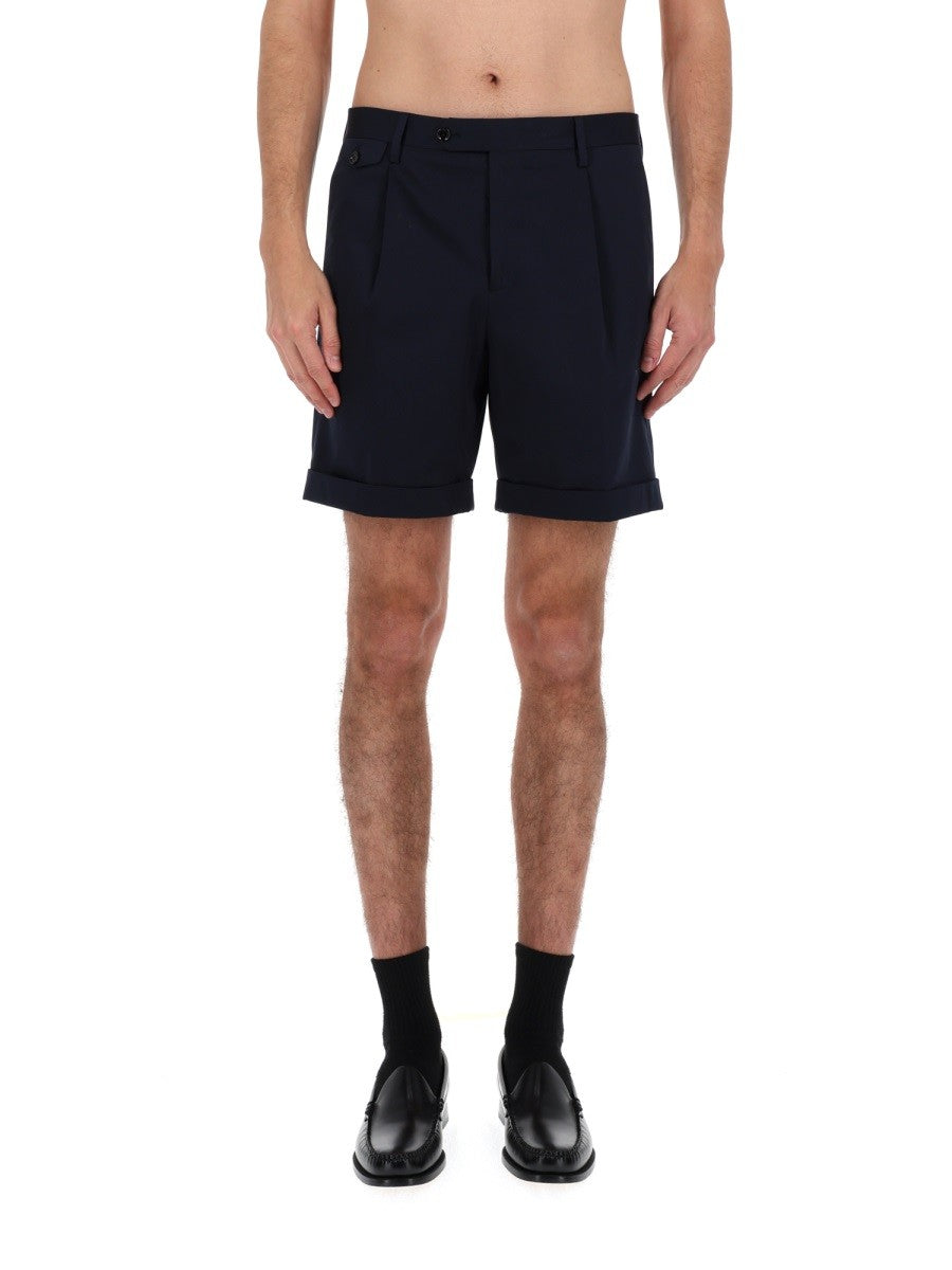 Lardini Men's Cotton Tailored Shorts Blue