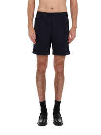 Lardini Men's Cotton Tailored Shorts Blue