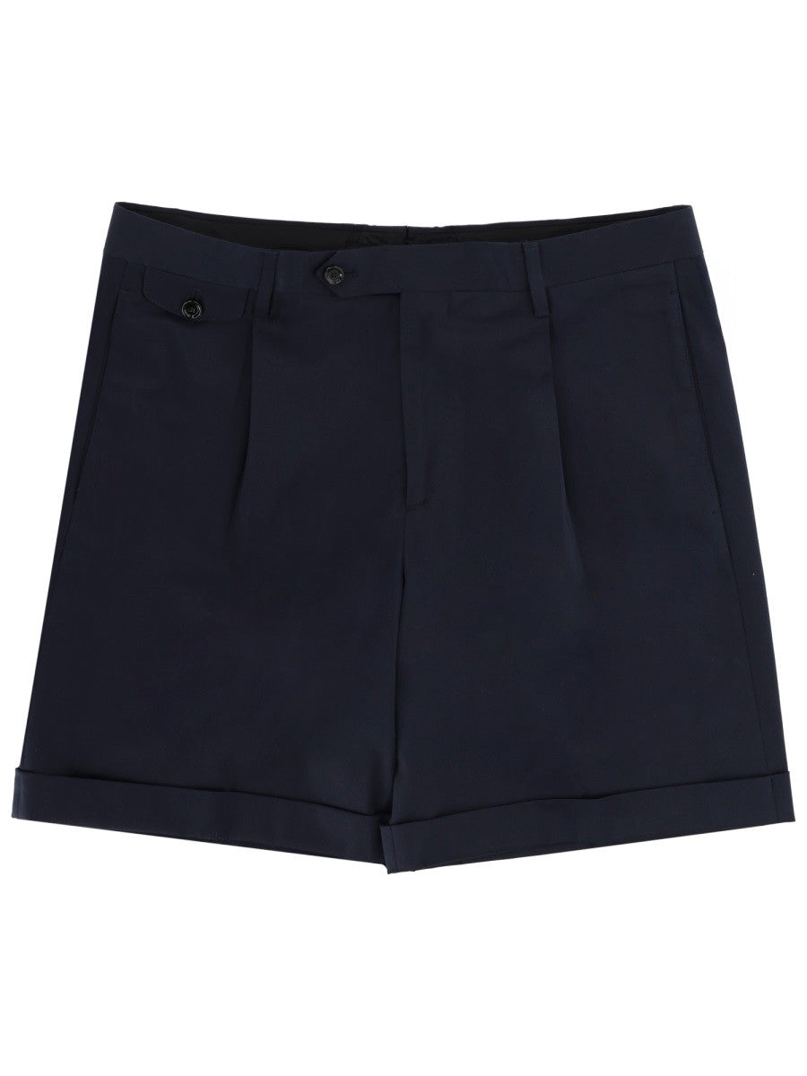 Lardini Men's Cotton Tailored Shorts Blue