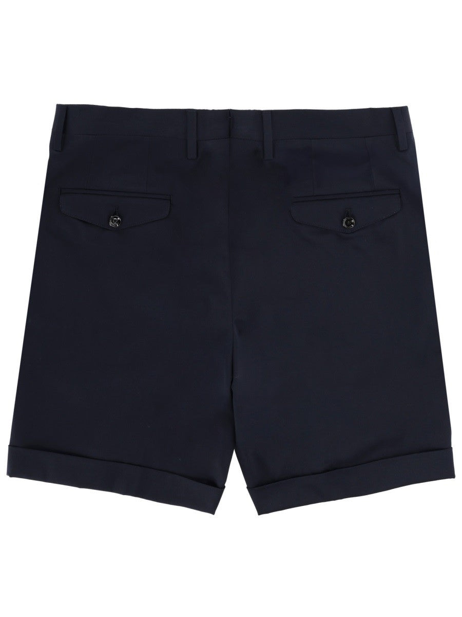 Lardini Men's Cotton Tailored Shorts Blue