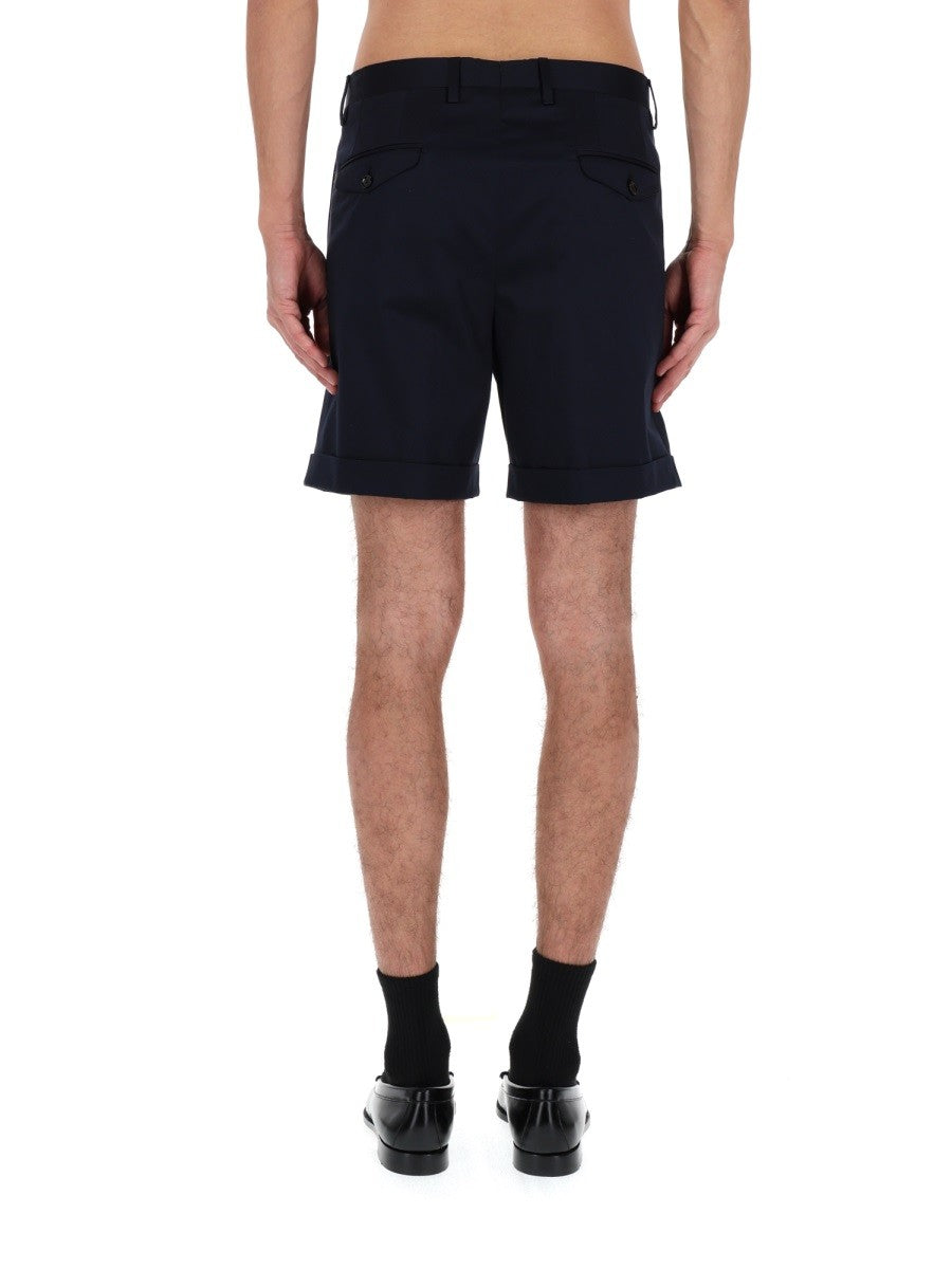 Lardini Men's Cotton Tailored Shorts Blue