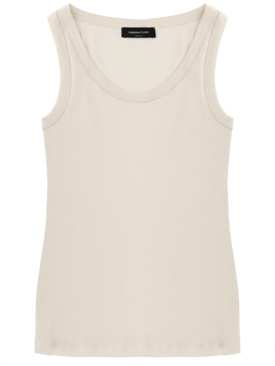 Fabiana Filippi Women's Cotton Tank Top White Fabiana Filippi