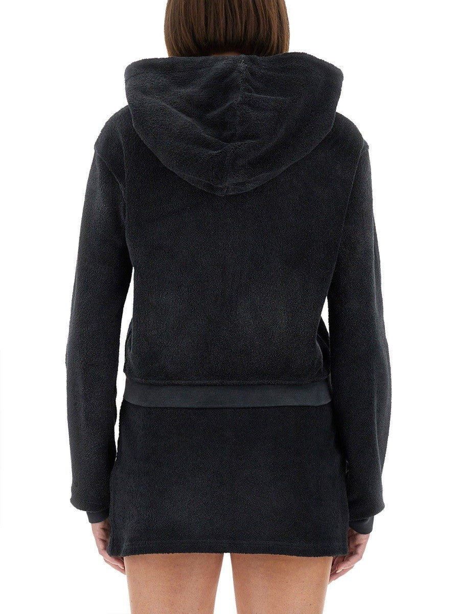 alexanderwang Women's Cotton Terry Sweatshirt Black, view 3