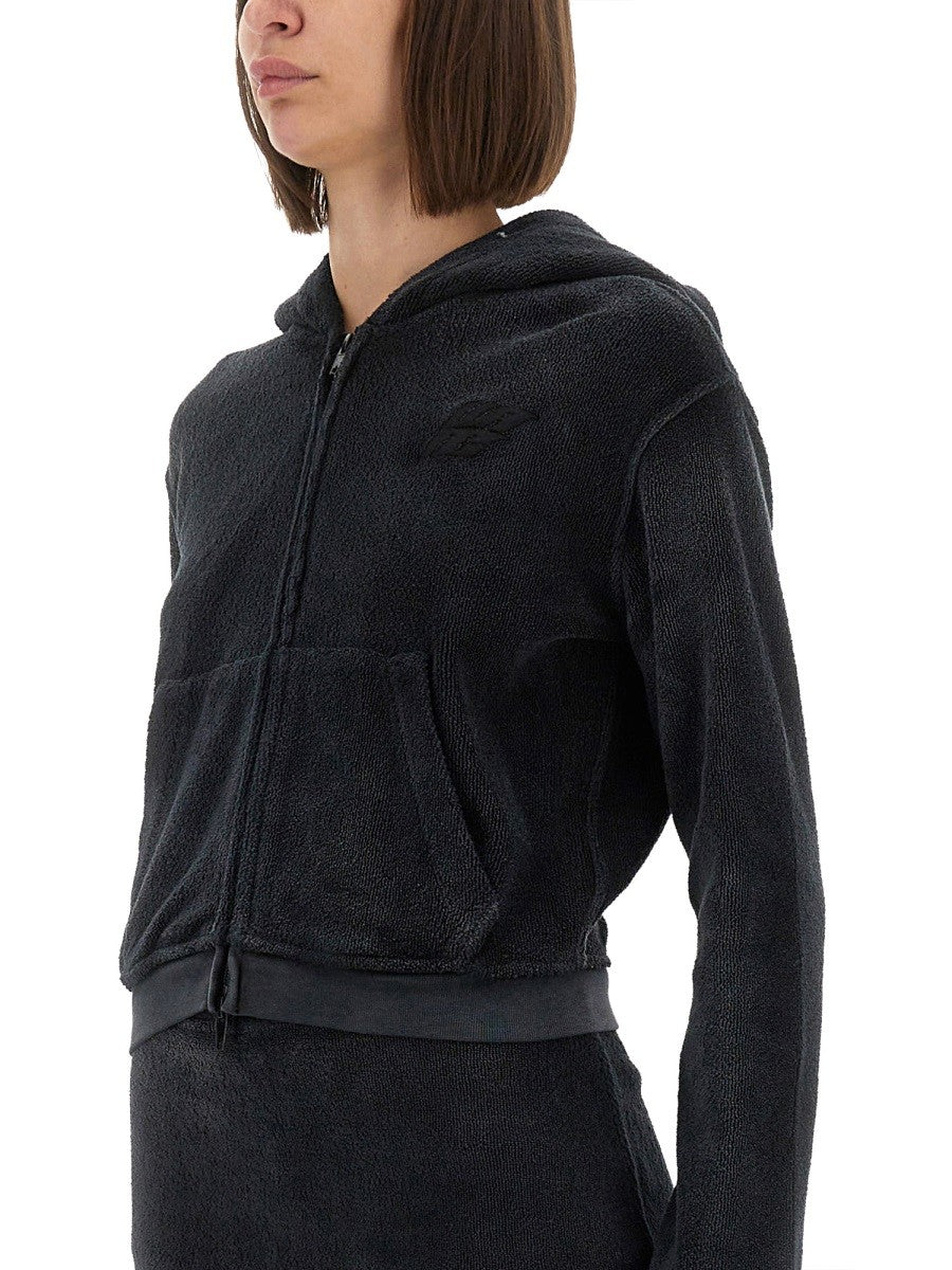 alexanderwang Women's Cotton Terry Sweatshirt Black, view 4