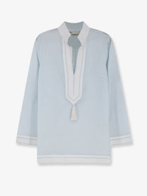 Tory Burch Women's Cotton Tory Tunic Shirt Blue