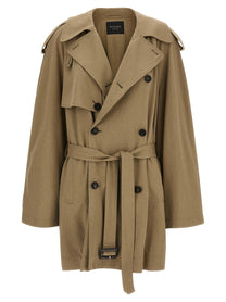 Balenciaga Cotton Trench Coat Beige
