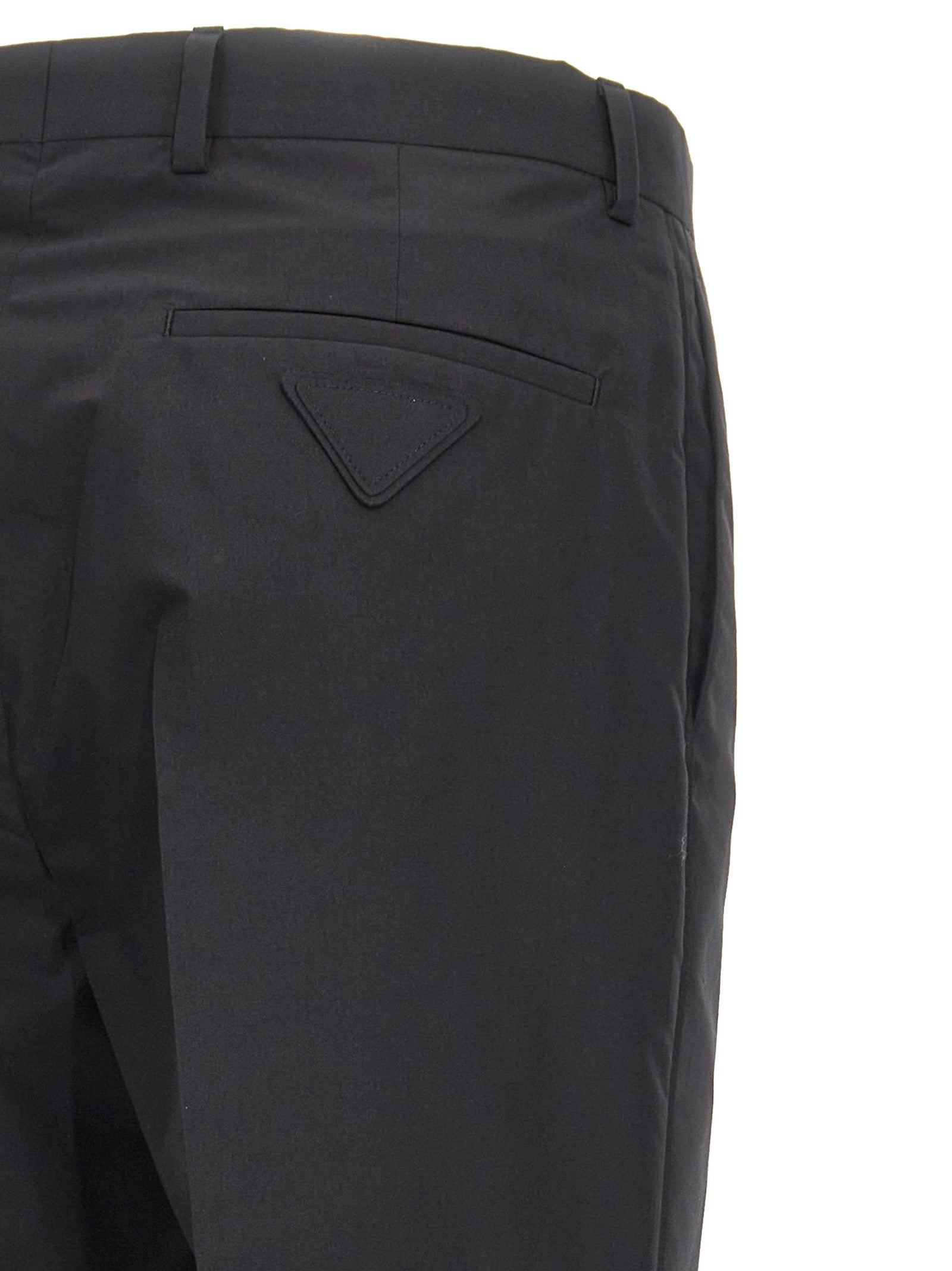 PRADA Cotton Trousers Tec Black