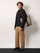 Gucci Men's Web Loop Pants Beige, view 2