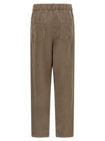 Brunello Cucinelli Cotton Trousers Brown