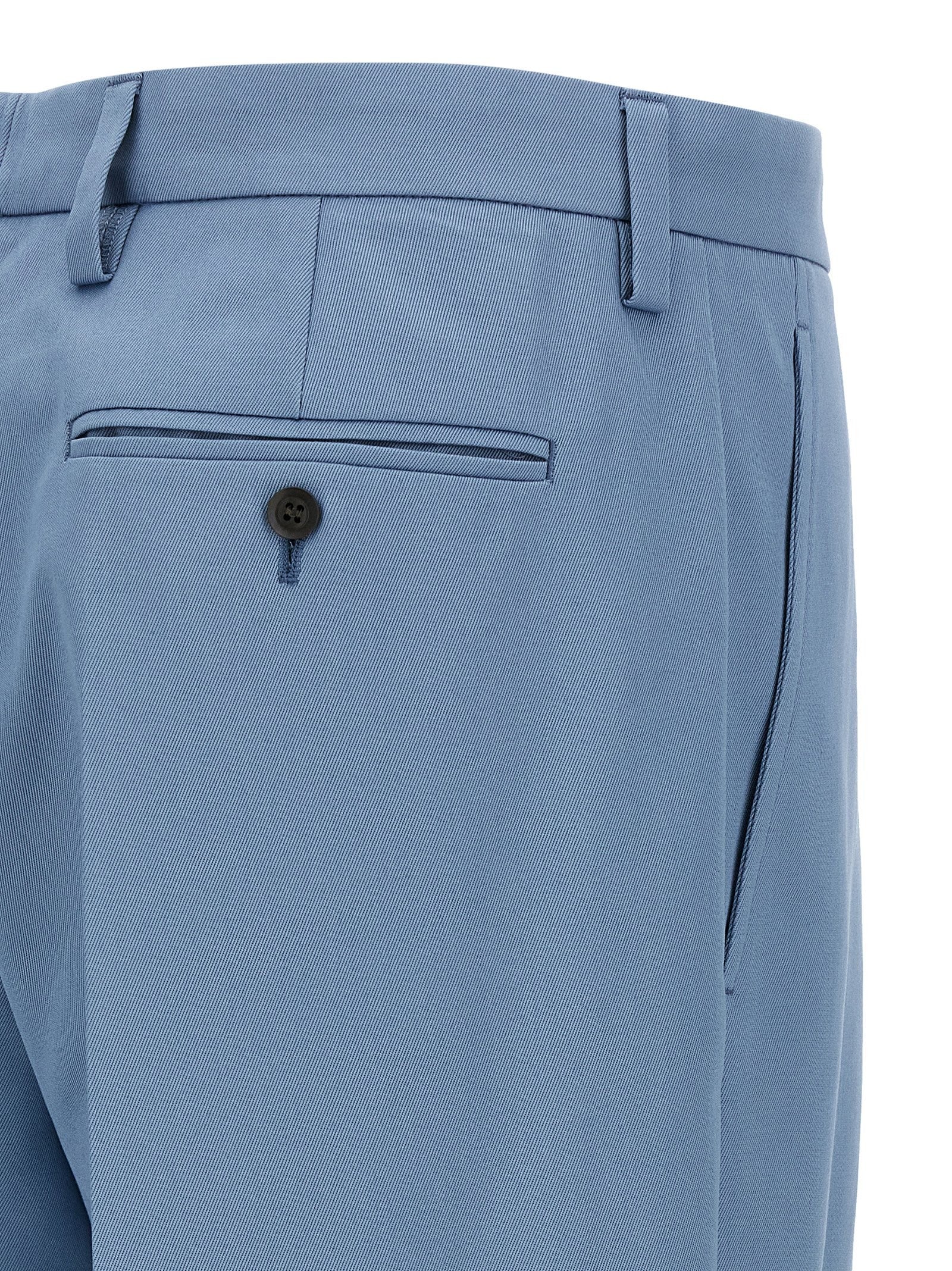 Prada Cotton Trousers Blue