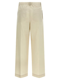 Brunello Cucinelli Women's Cotton Trousers White