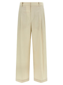 Brunello Cucinelli Women's Cotton Trousers White