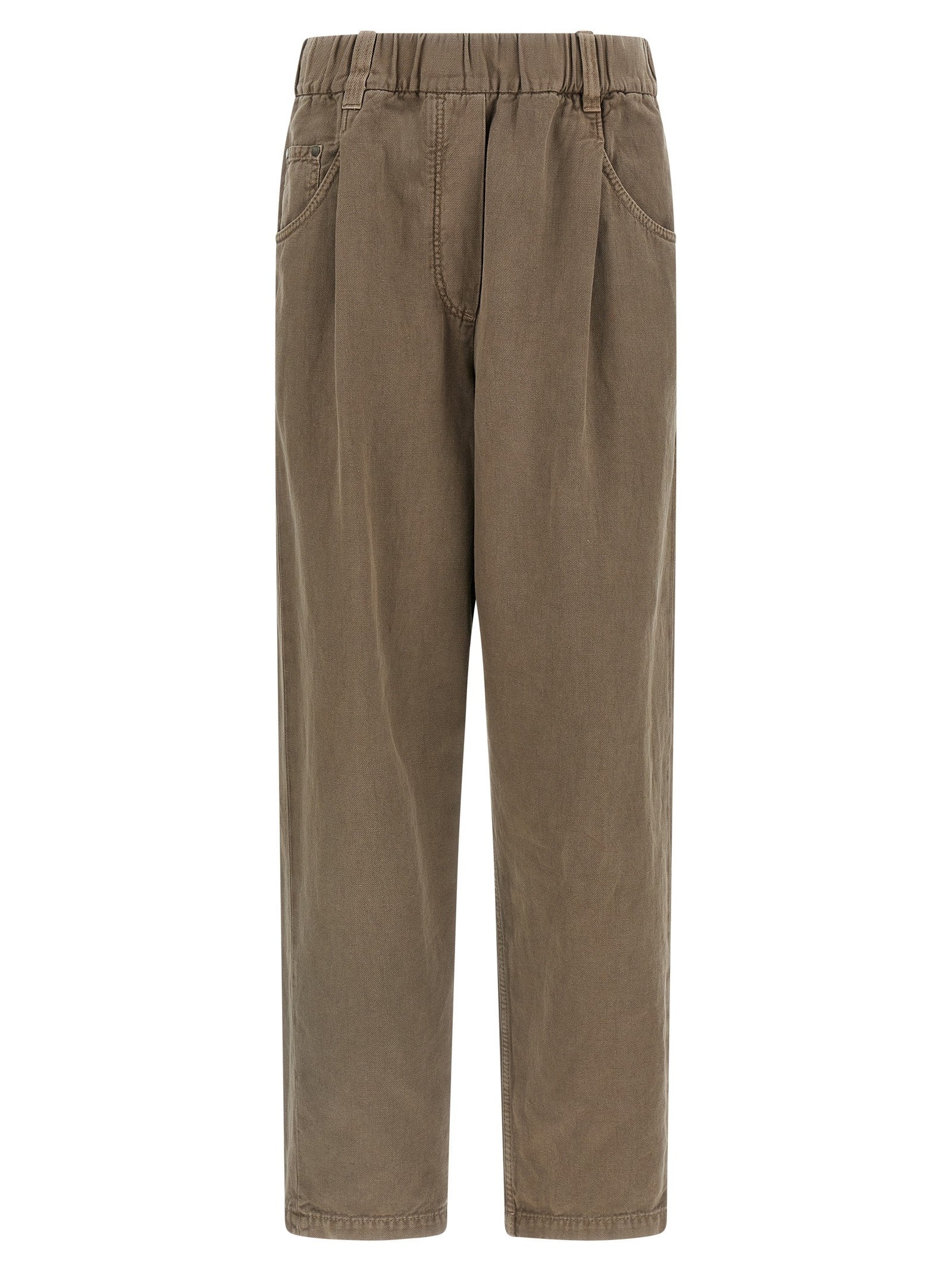 Brunello Cucinelli Cotton Trousers Brown
