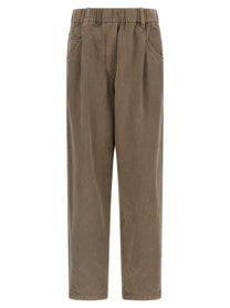 Brunello Cucinelli Cotton Trousers Brown