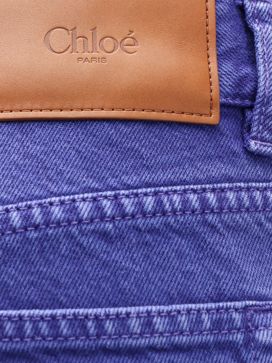 Chloé Women's Cotton Trousers Blue, view 3