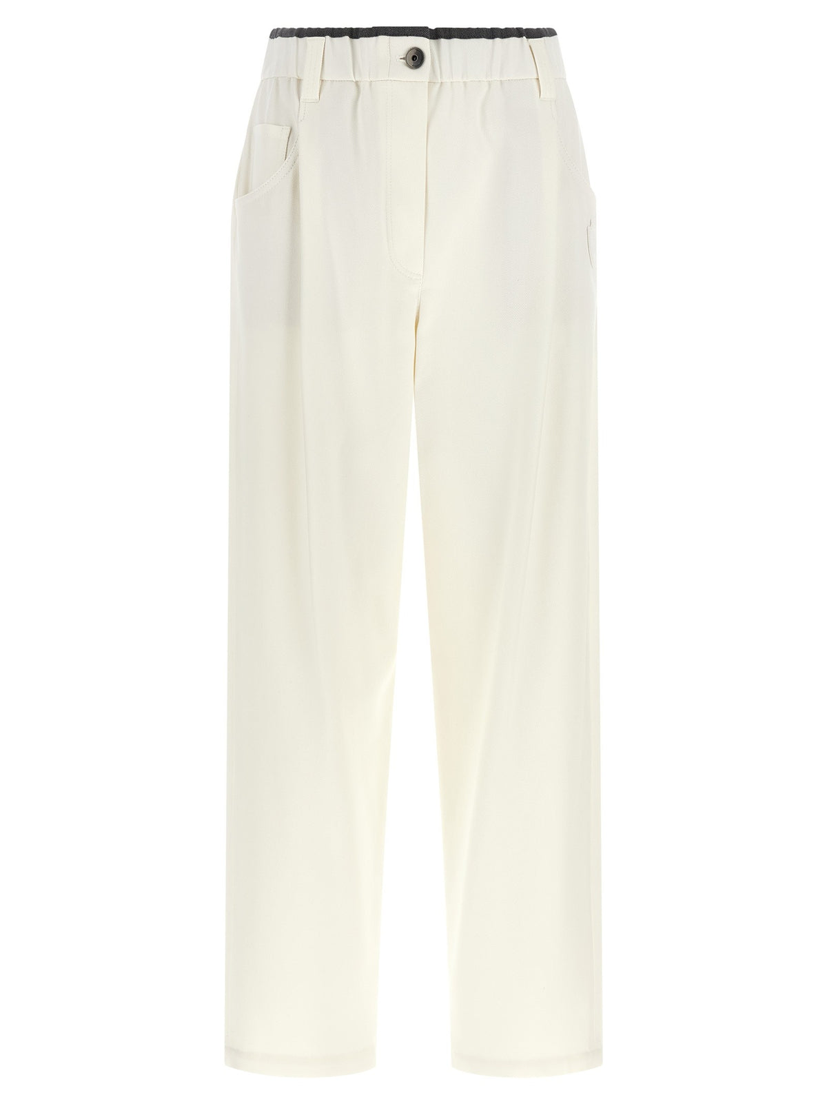 Brunello Cucinelli Cotton Trousers White