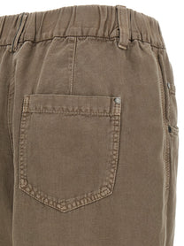 Brunello Cucinelli Cotton Trousers Brown