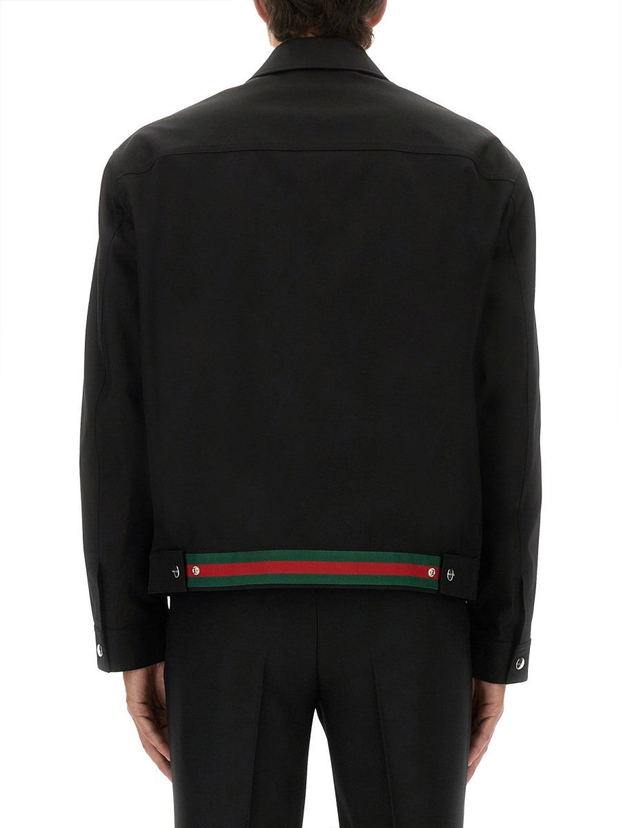 Gucci Men's Cotton Twill Jacket Black