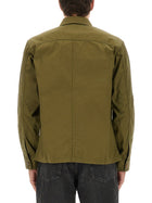 Saint Laurent Men's Cotton Twill Overshirt Green, view 3