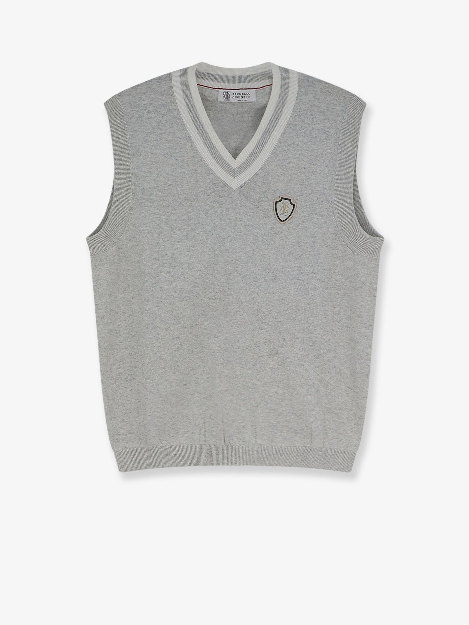Brunello Cucinelli Men's Cotton Vest Grey