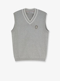 Brunello Cucinelli Men's Cotton Vest Grey