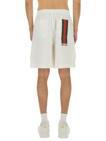 Gucci Men's Cotton Web Shorts White