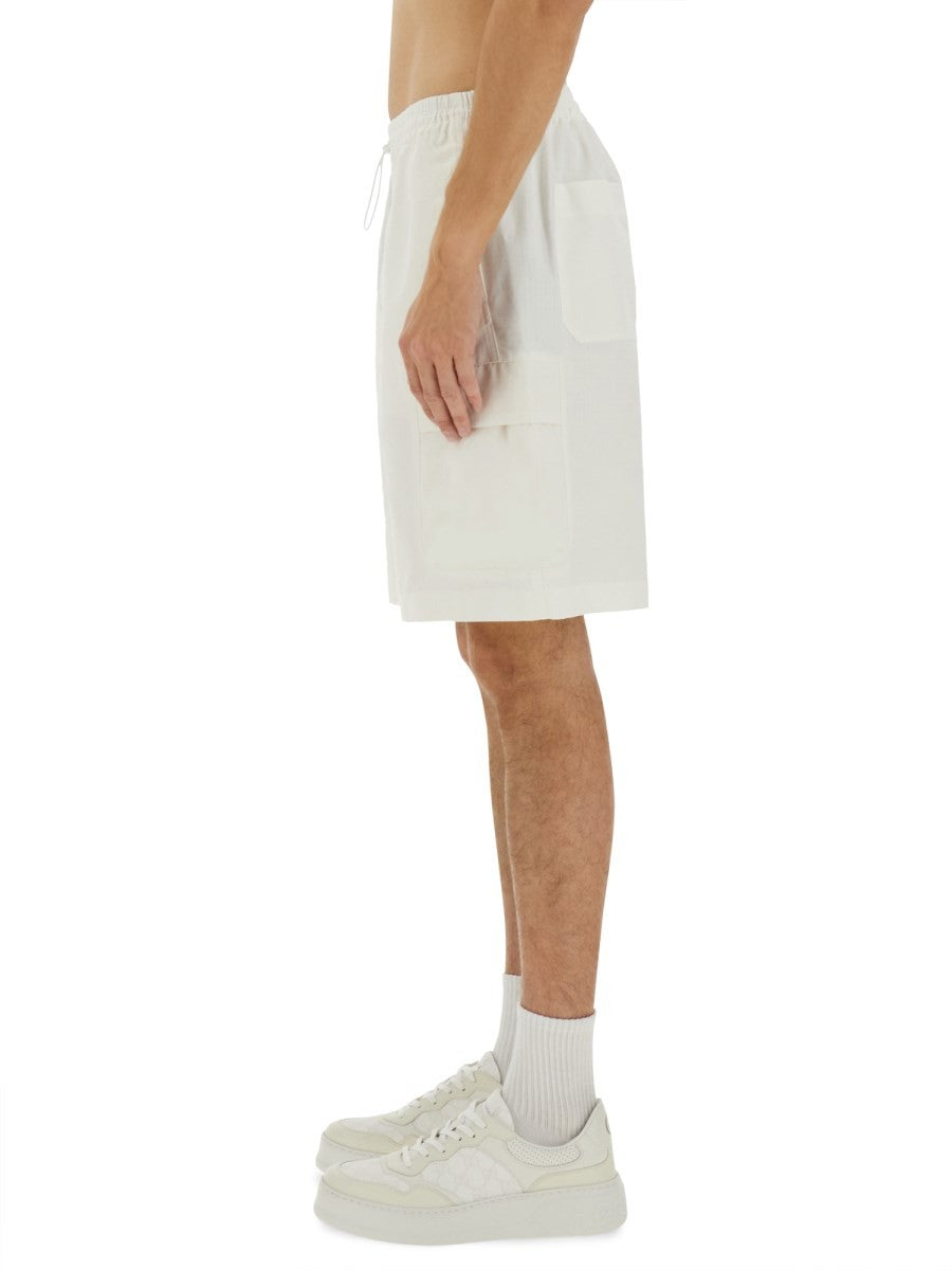 Gucci Men's Cotton Web Shorts White