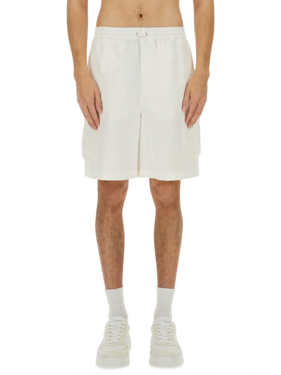 Gucci Men's Cotton Web Shorts White