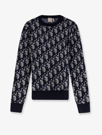 Dior Men's Wool and Silk Blend Sweater Blue Dior