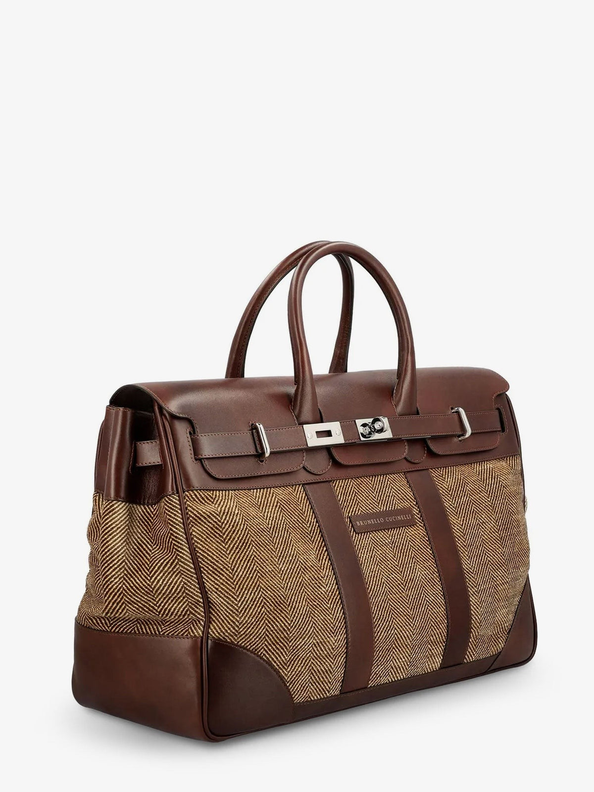 Brunello Cucinelli Men's Country Leather Bag Brown, view 3