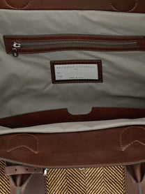 Brunello Cucinelli Men's Country Leather Bag Brown, view 5