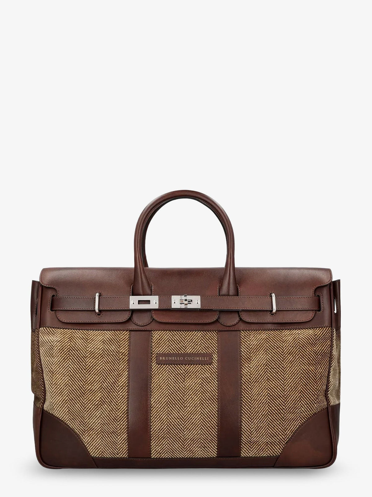 Brunello Cucinelli Men's Country Leather Bag Brown