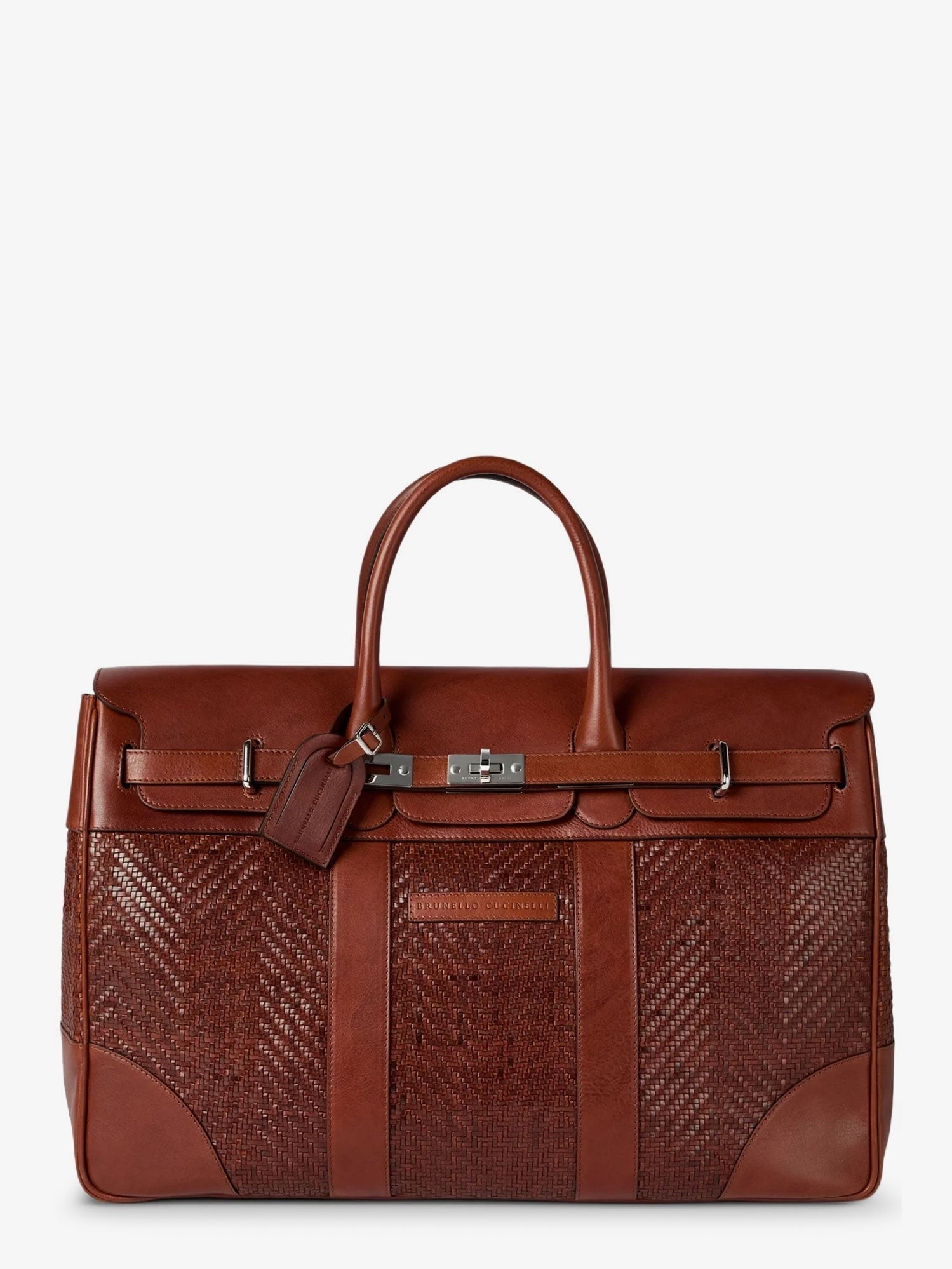 Brunello Cucinelli Men's Country Leather Handbag Brown