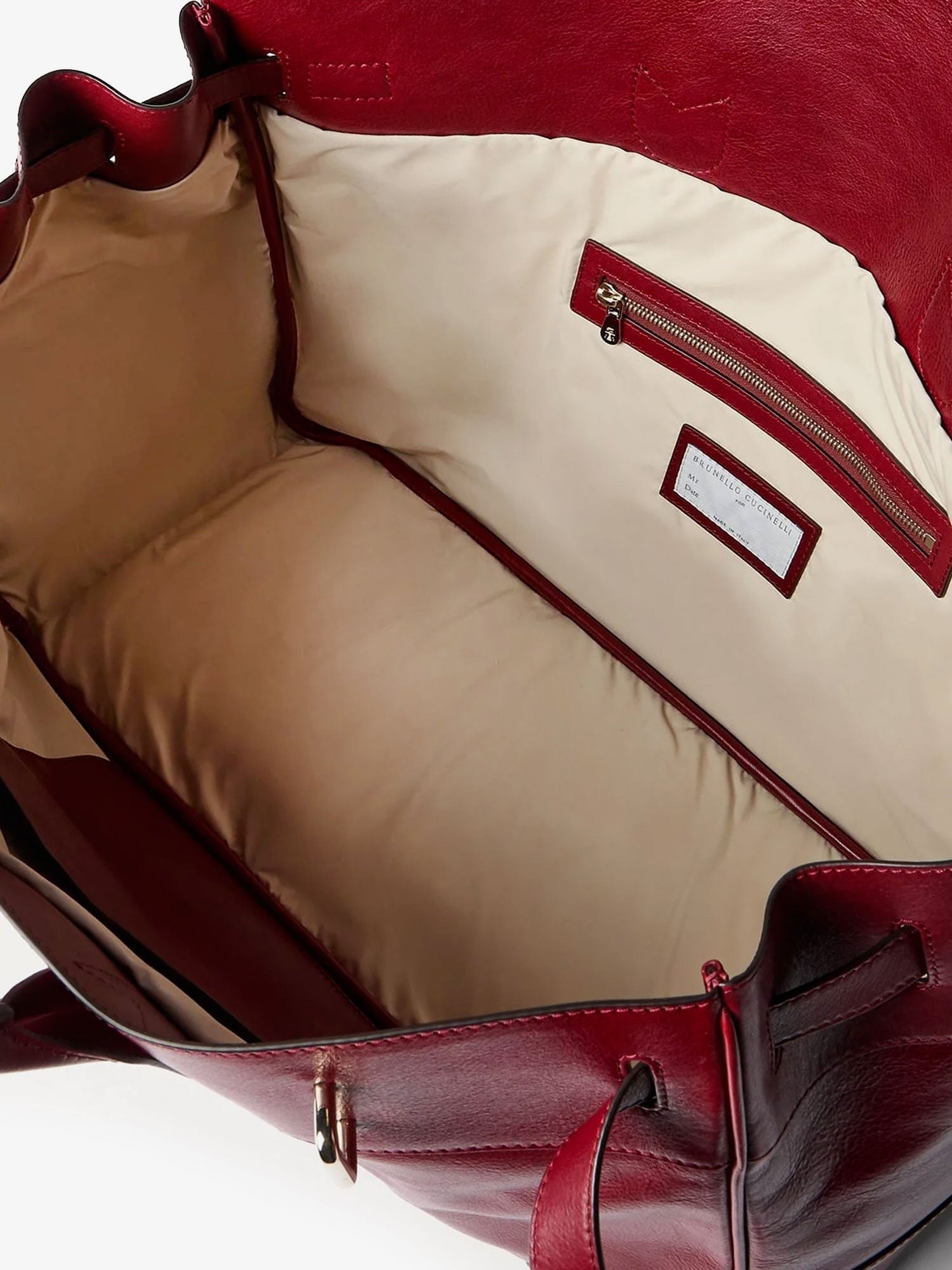 Brunello Cucinelli Men's Country Leather Handbag Red