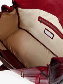 Brunello Cucinelli Men's Country Leather Handbag Red