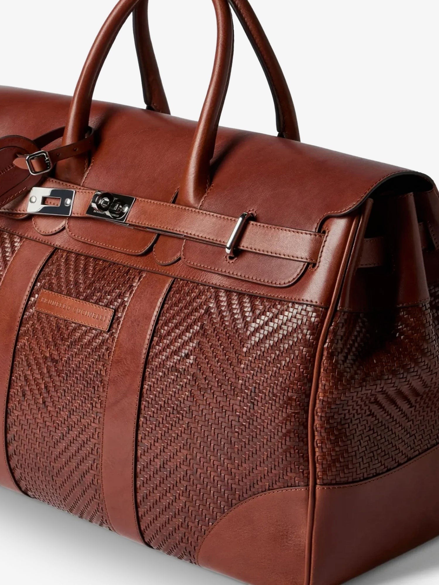 Brunello Cucinelli Men's Country Leather Handbag Brown