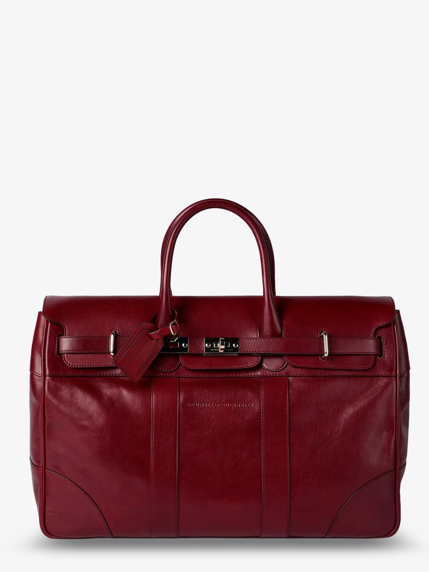 Brunello Cucinelli Men's Country Leather Handbag Red