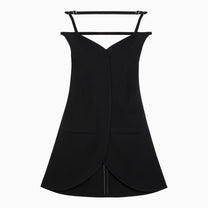 Courreges - Courreges Courrèges Ellipse black viscose bustier mini dress - Dresses