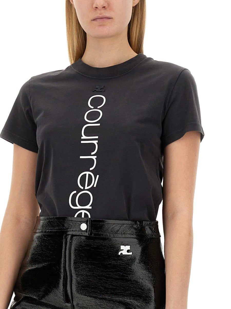 COURREGES - Courreges T Shirt With Logo - Woman-&gt;Clothing-&gt;t-shirts