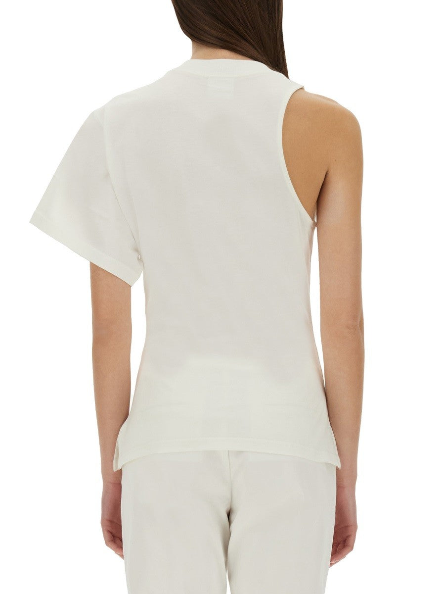COURREGES - Courreges One Shoulder T Shirt In Scuba - Women’s Tops