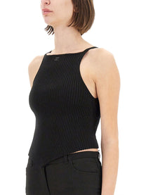 COURREGES - Courreges Ribbed Tank Top - Woman-&gt;Clothing-&gt;Tops