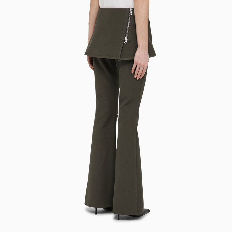 Courreges - Courreges Courrèges Military green cotton mini skirt trousers - Trousers