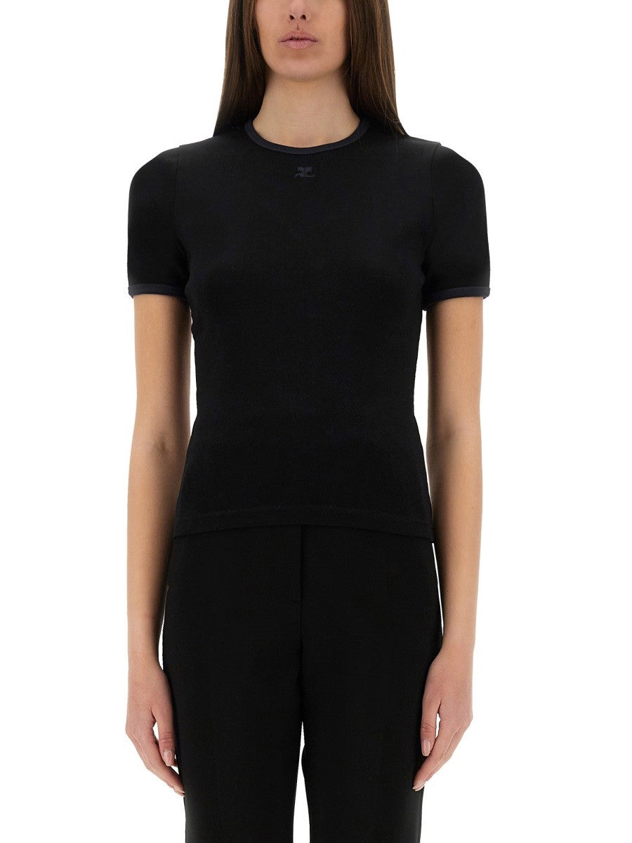 COURREGES - ’Heritage Contrast’ T Shirt - Home-&gt;Woman-&gt;Clothing-&gt;t-shirts