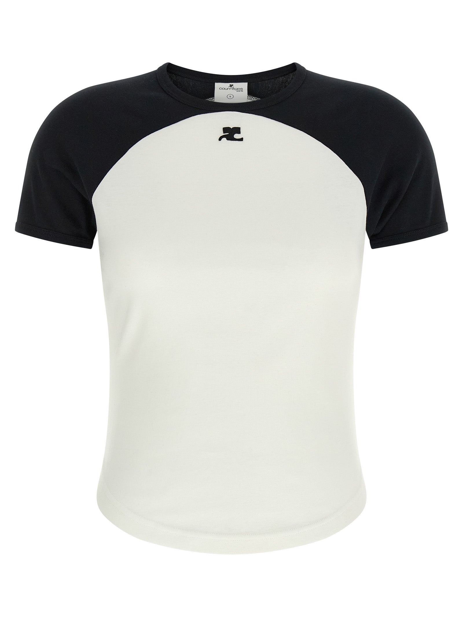 COURREGES - COURREGES - ’Circle Contrast’ T-shirt - Women’s Tops