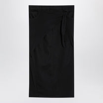Courreges - Courreges Courrèges Black midi skirt with draping - Skirts